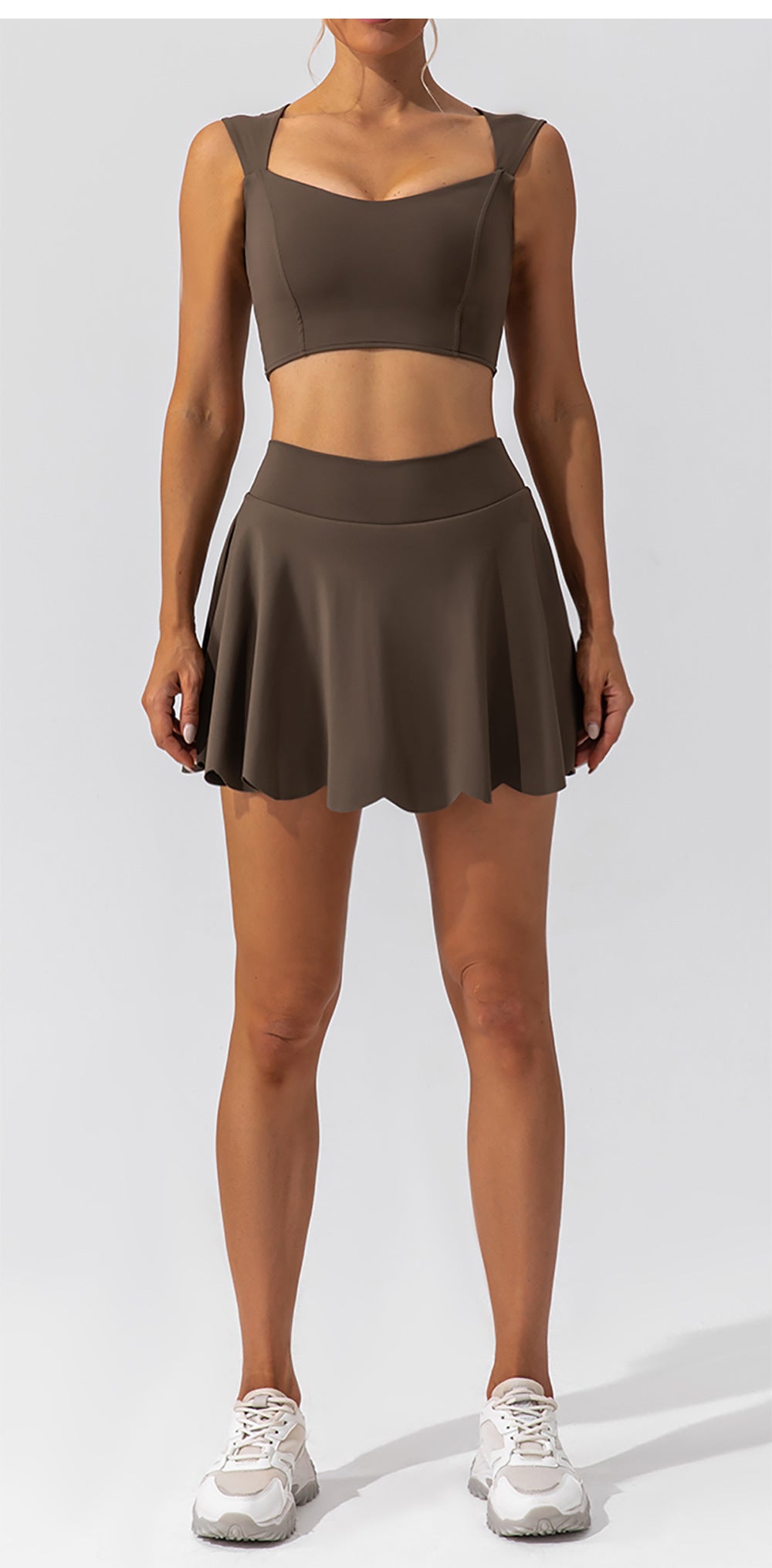 slim yoga skirt mini skirt pants running fitness tennis anti-light sports skirt