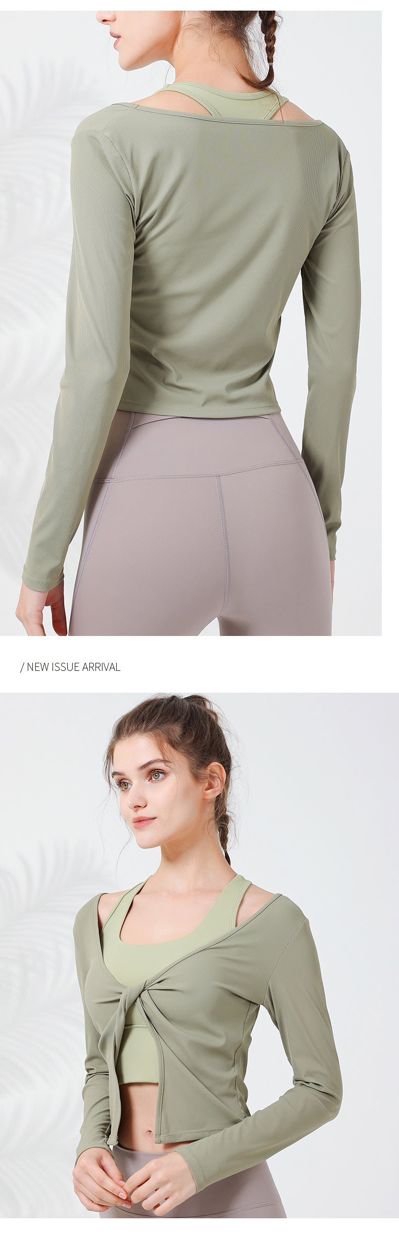 2023.08 New autumn and winter yoga long-sleeved women's V-neck kink easy to put on and take off sports jacket Baita slimming bodybuilding top