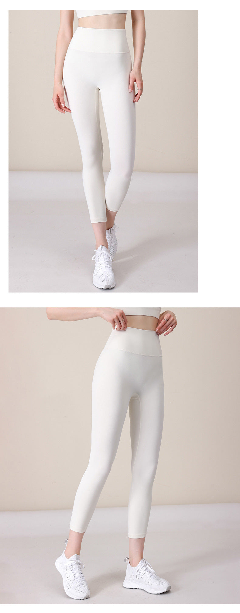 2023.09 New size-free nude yoga pants for women, tight-fitting butt-lifting peach pants, sports fitness pants, belly-controlling, three-point sports pants