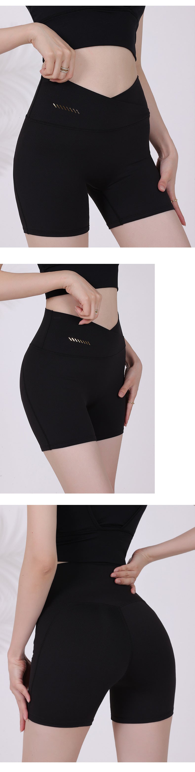 V waist thin sports shorts women's pocket fitness net red peach buttocks yoga buttocks hot pants