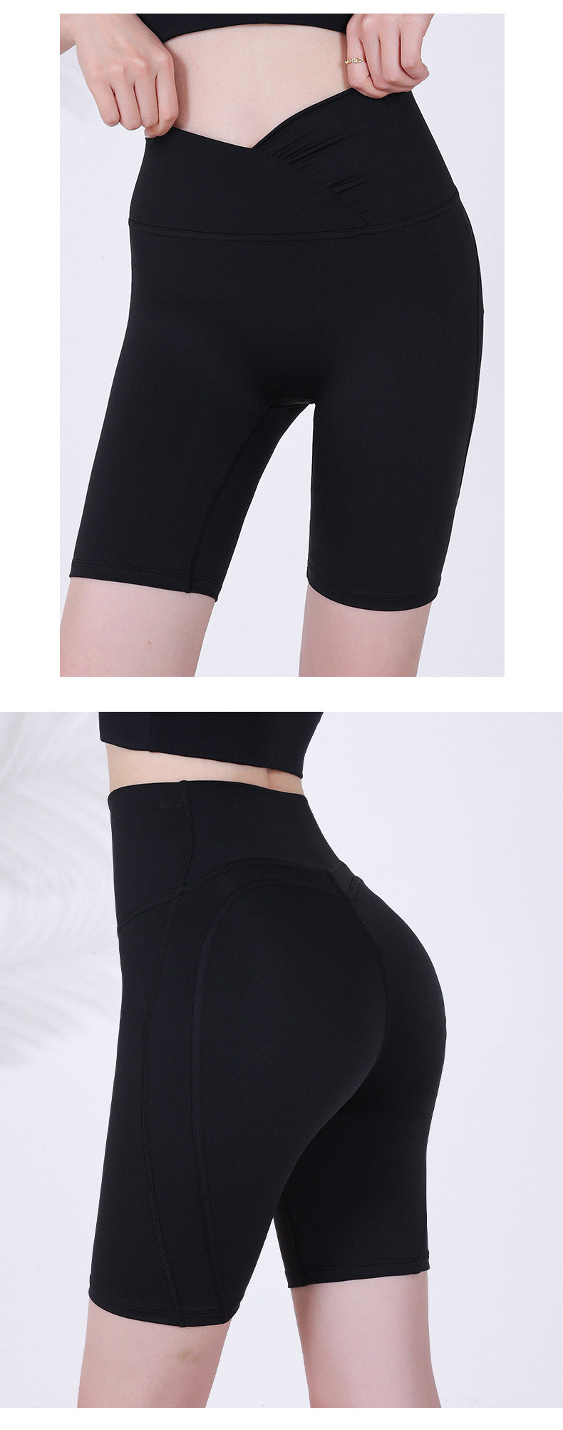 Sports shorts female fitness bag hip pants high waist tight hip yoga pants