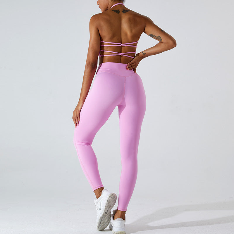 2023.09 High-waisted abdominal yoga pants women's tight peach hip lift fitness pants Outdoor running quick-drying sweatpants