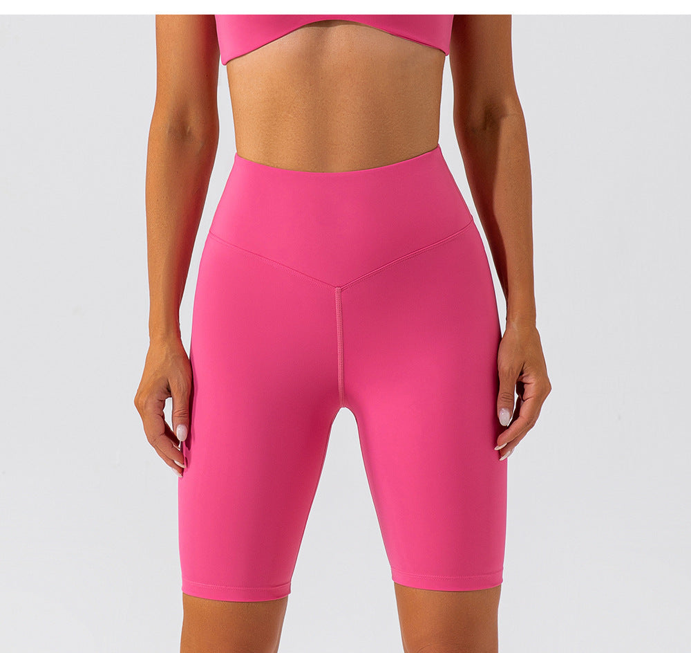yoga shorts women's five-point high waist hip-lifting quick-drying sports cycling tight yoga pants