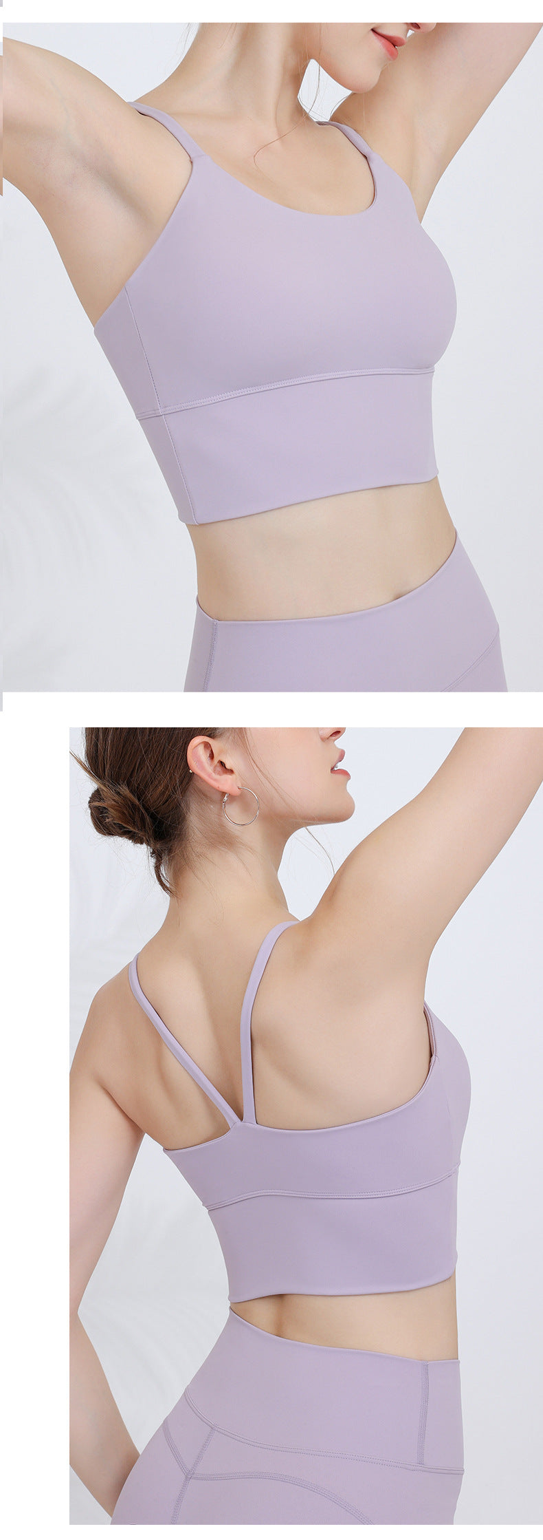 Yoga clothing sports bra women gather bra running fitness bra outer mesh gauze blouse suit
