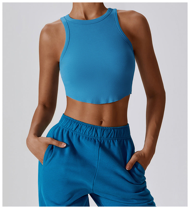 23.08 tight-fitting yoga clothing breathable sports vest I-shaped t-shirt with sleeveless fitness top female 8188