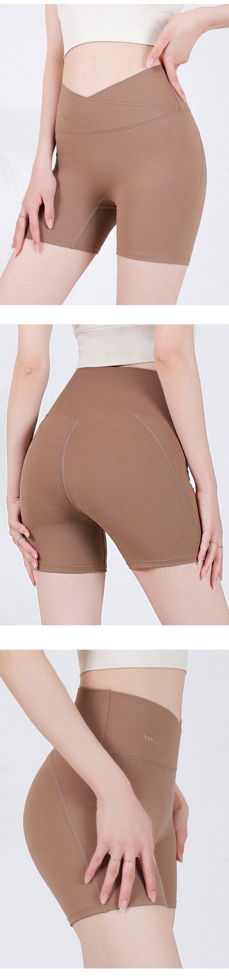 V waist thin sports shorts women's pocket fitness net red peach buttocks yoga buttocks hot pants