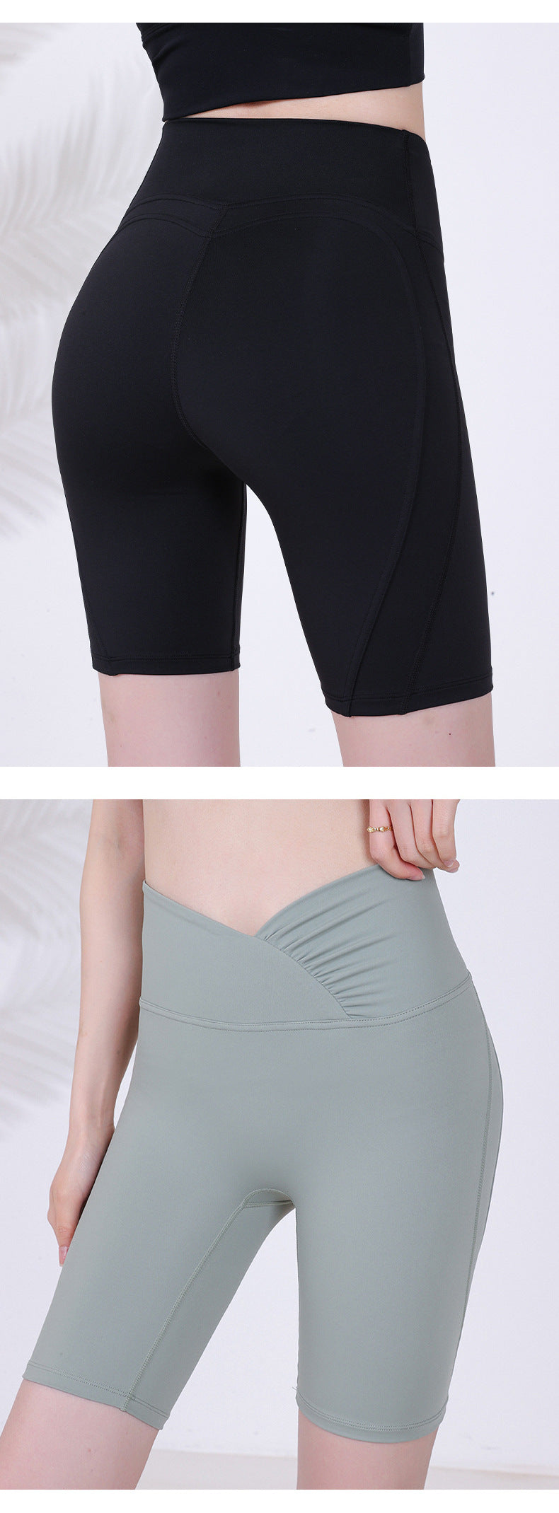 Sports shorts female fitness bag hip pants high waist tight hip yoga pants