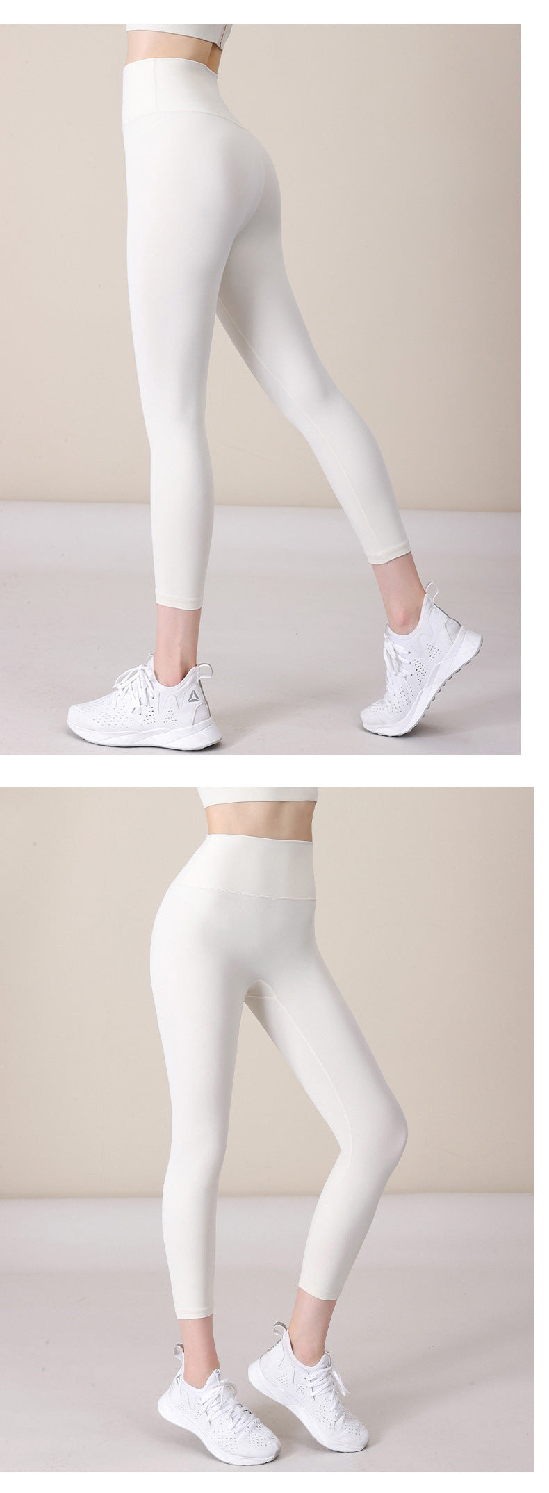 2023.09 New size-free nude yoga pants for women, tight-fitting butt-lifting peach pants, sports fitness pants, belly-controlling, three-point sports pants