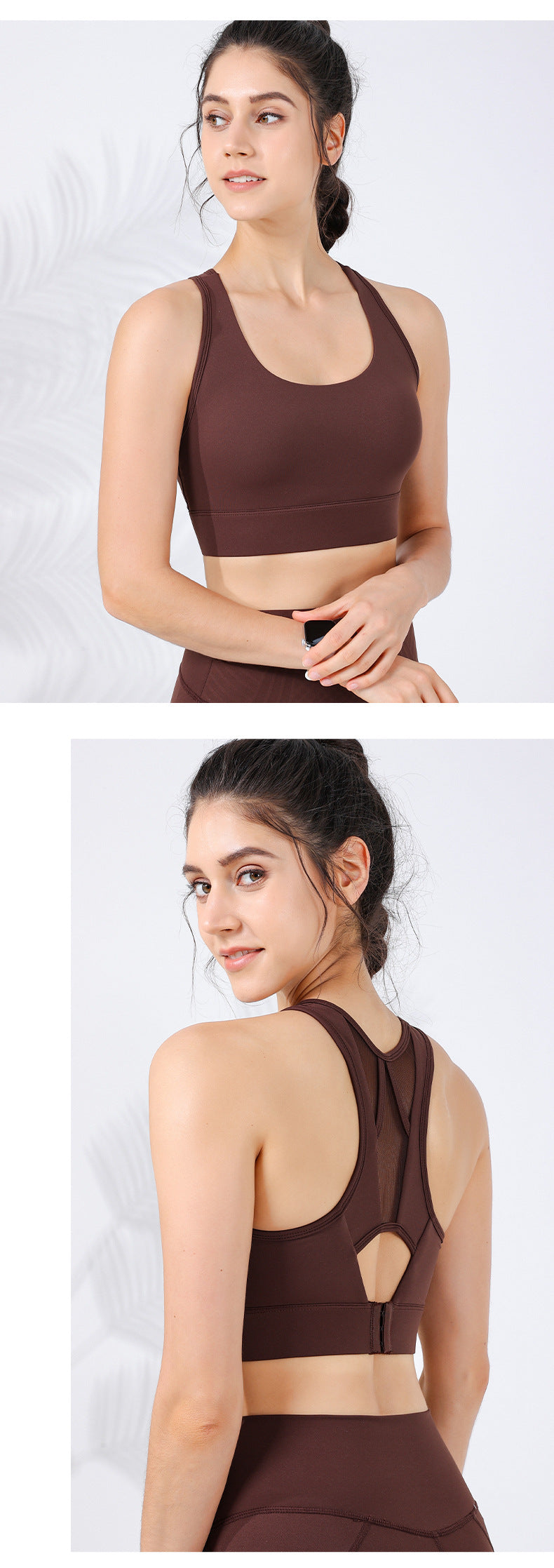 2023.09 New style wide shoulder strap sports bra women's honeycomb mesh beautiful back underwear high strength shockproof running with side milk bra
