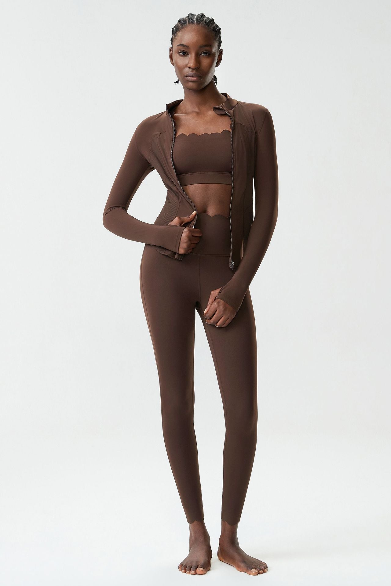 01/2026 Women's Plus Size Fitted Yoga Suit Set, Elastic Quick-Drying Sports Fitness Suit Set (3 Pieces)