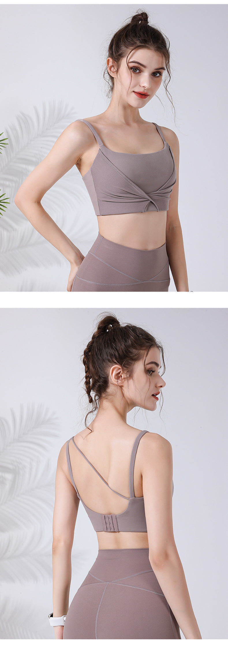 2023.08 New XL U-shaped beauty back sports underwear mesh twisted high elastic shoulder straps running fitness yoga bra
