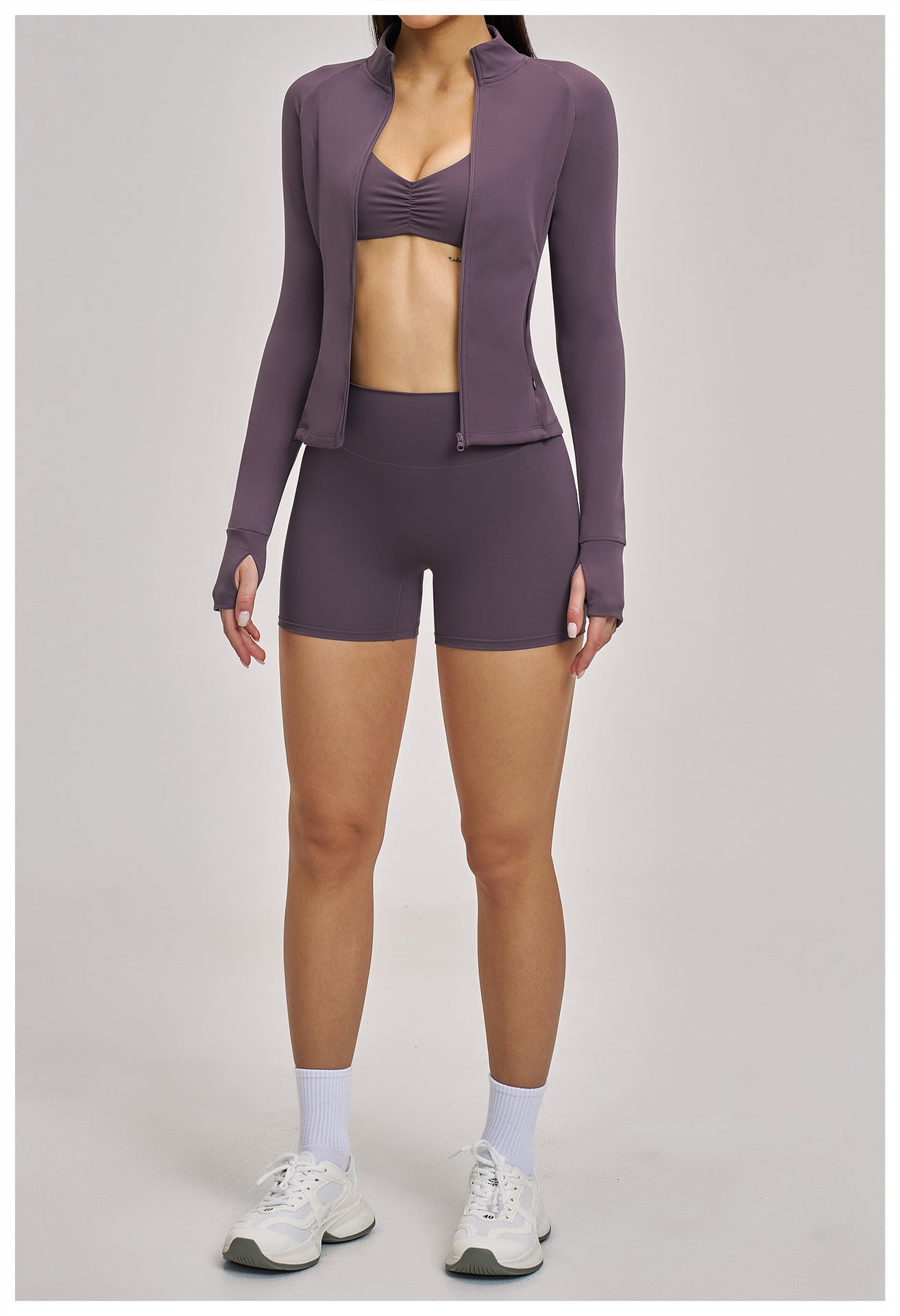 03/2026 Spring Yoga Set Casual Fitness Suit Women's Outdoor Running Sports Three-Piece Set 4510