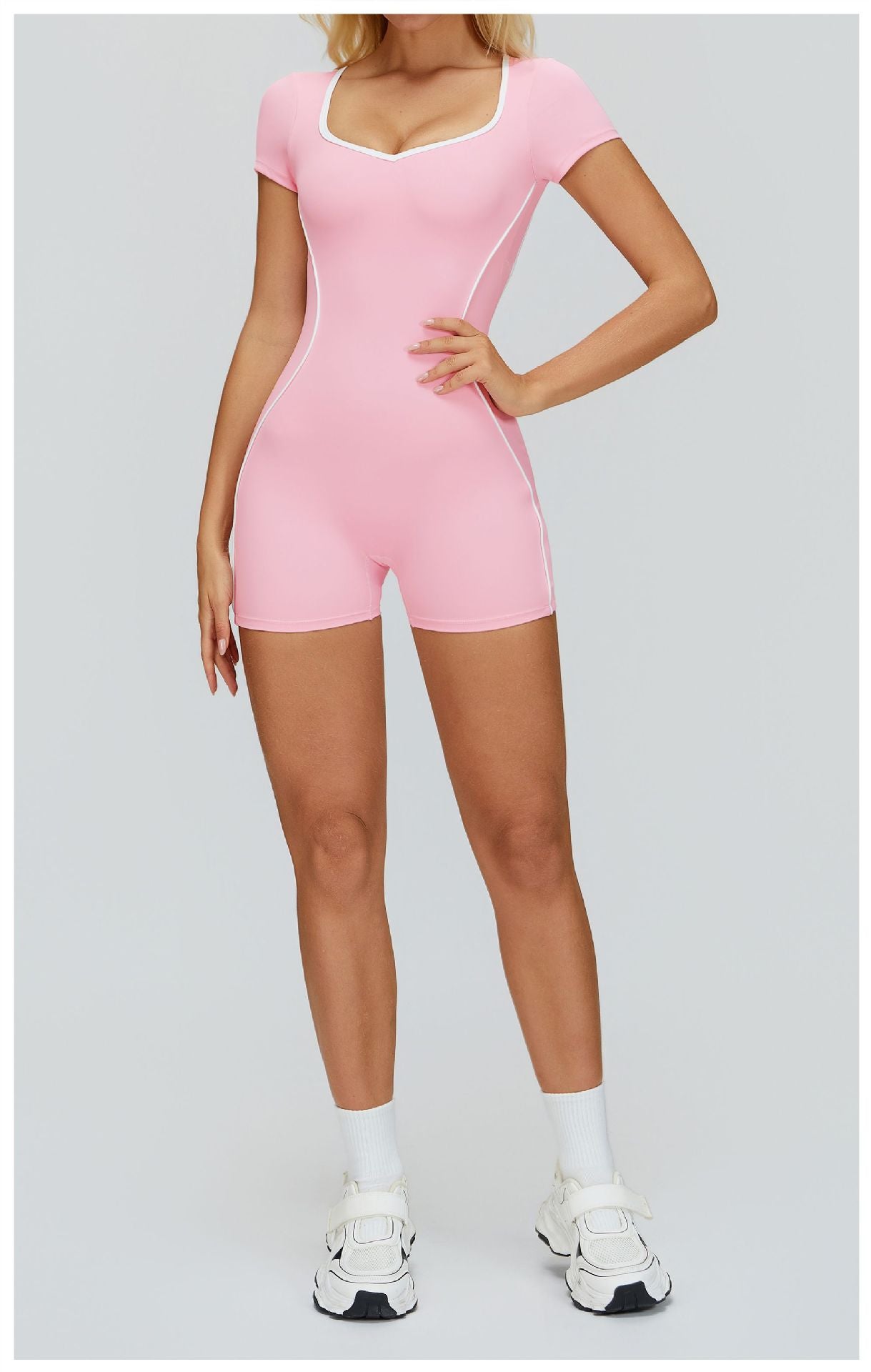 11/2025 Color-blocked bodysuit with cutout back, tight-fitting sportswear, running, exercise, yoga wear, women's 2501