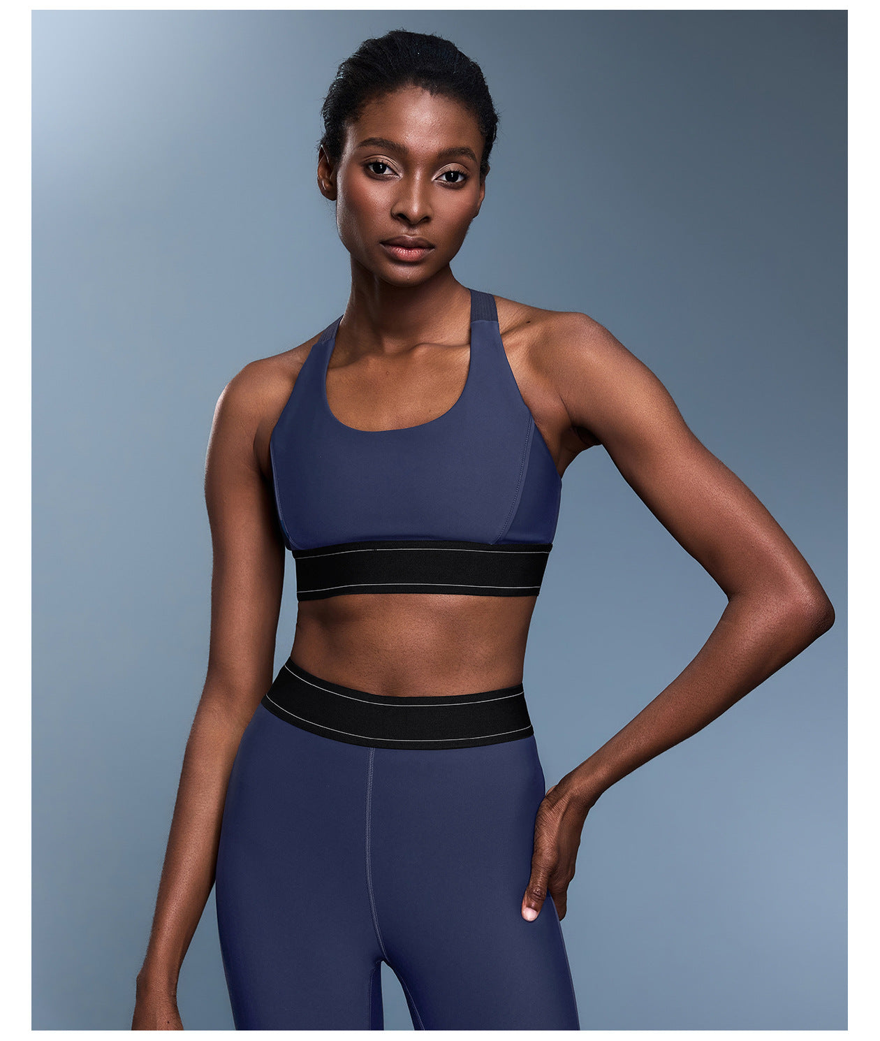 03/2023 Contrast color adjustable shoulder strap CF cloud sense sports underwear high-intensity training sports bra