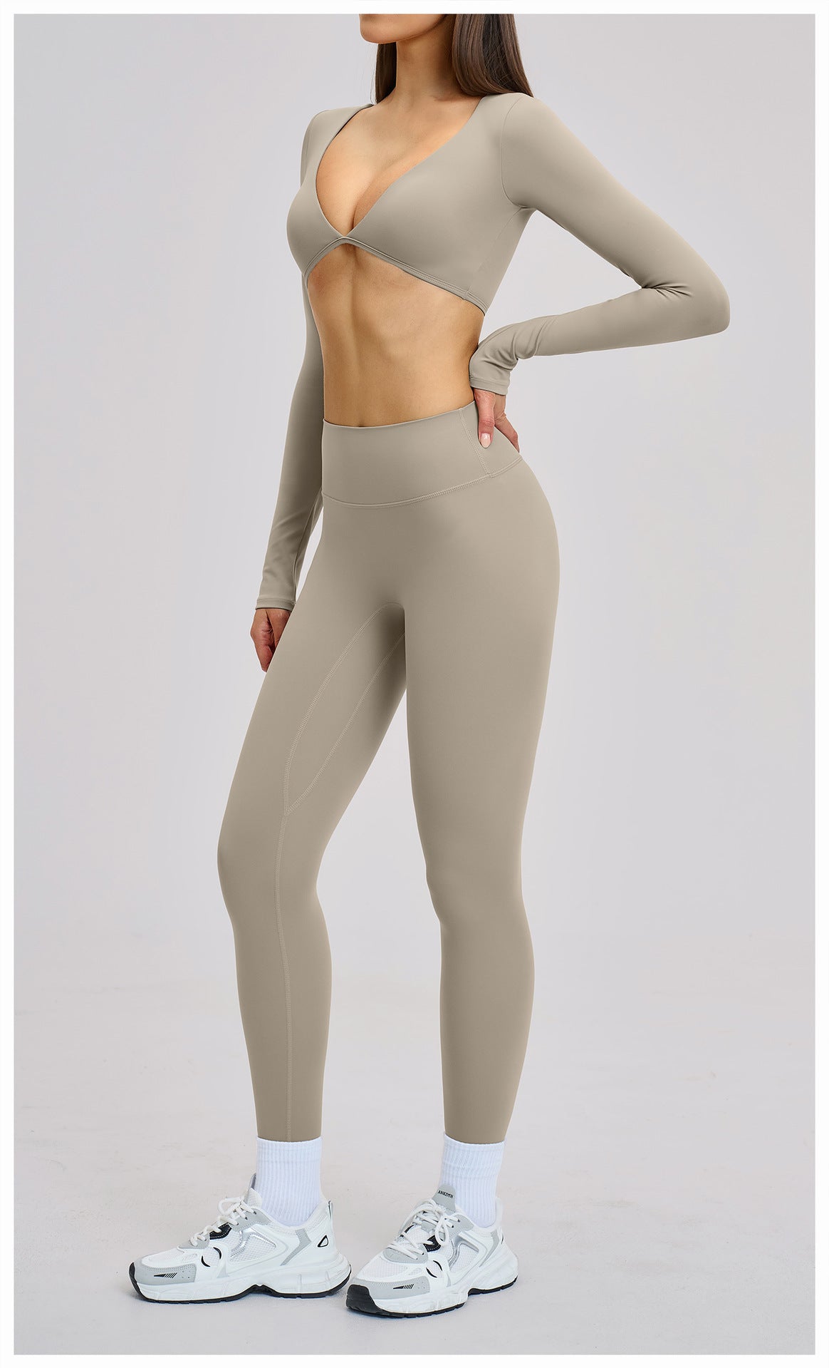 03/2026 Brushed Micro-flare Yoga Set, European and American Style Sports Running Fitness Set, Halter Neck Yoga Suit 4201