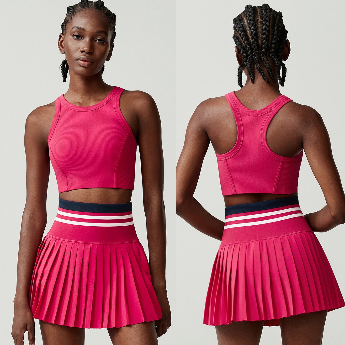 09/2024  sports fitness yoga suits for women, anti-exposure large size quick-drying two-piece suits, badminton tennis clothing