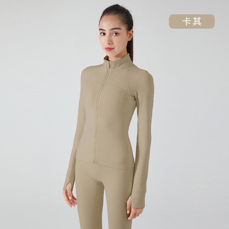 10/2023 yoga clothes long-sleeved autumn and winter skin-friendly plus velvet thick yoga tops warm sports fitness clothes women