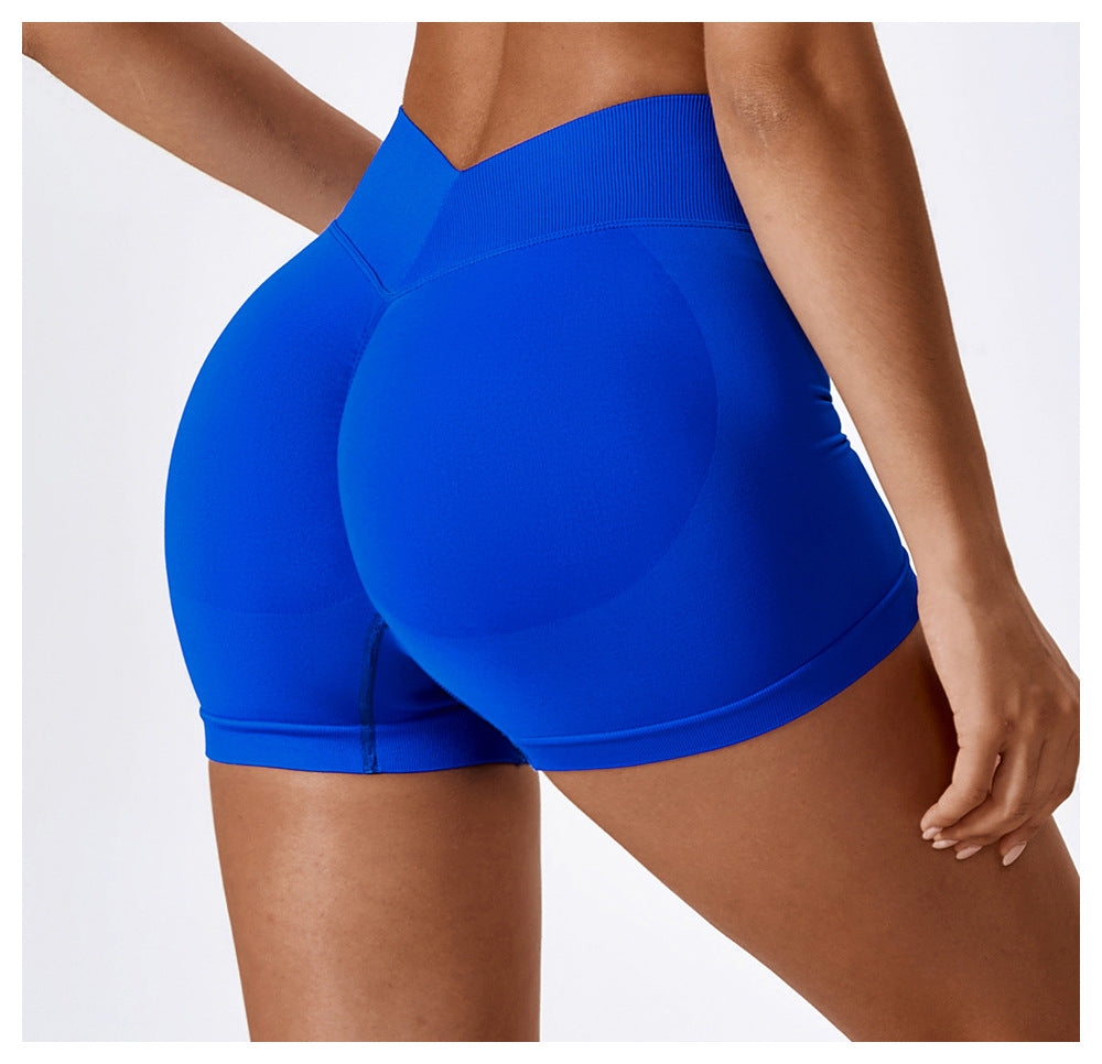 23.07 seamless high-waisted yoga shorts belly-holding hip-lifting fitness pants outerwear running sports shorts 7137
