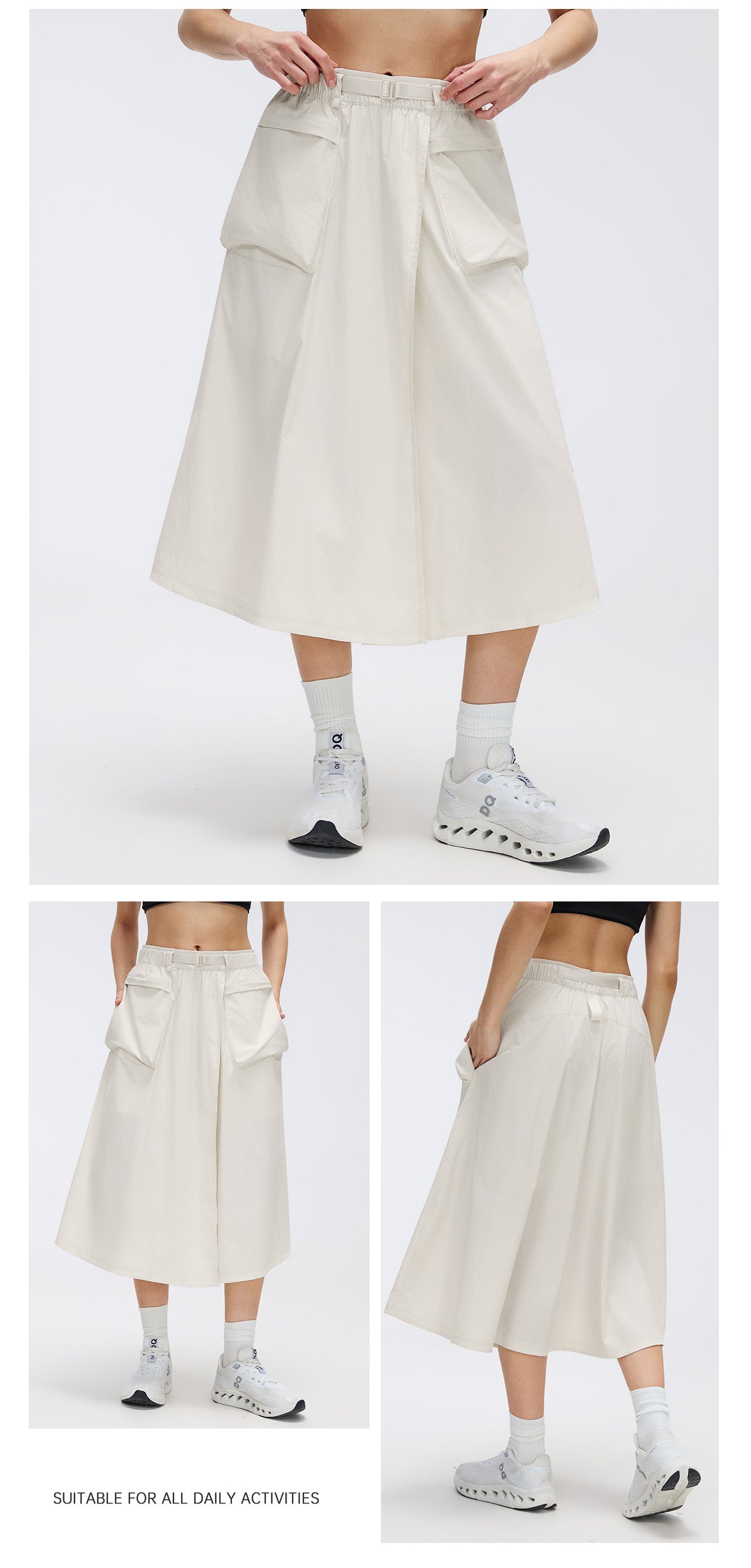 02/2026 Lightweight outdoor water-repellent mountain style sports skirt for women, simple and versatile mid-length casual workwear skirt D26048