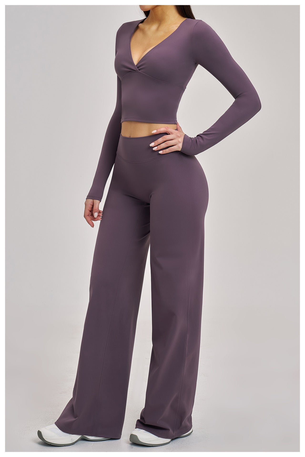 03/2026 Conjunto de Yoga Zecuo de Estilo Europeo con Manga Larga Antipilling, Conjunto Deportivo de Talla Grande, Ropa de Yoga Casual Versátil, 4520