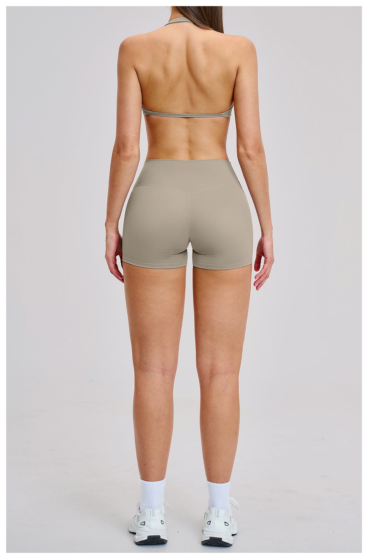 03/2026 Brushed Fleece Sports Yoga Set with Hollow Neck and Beautiful Back - Sports Running Fitness Set 4201
