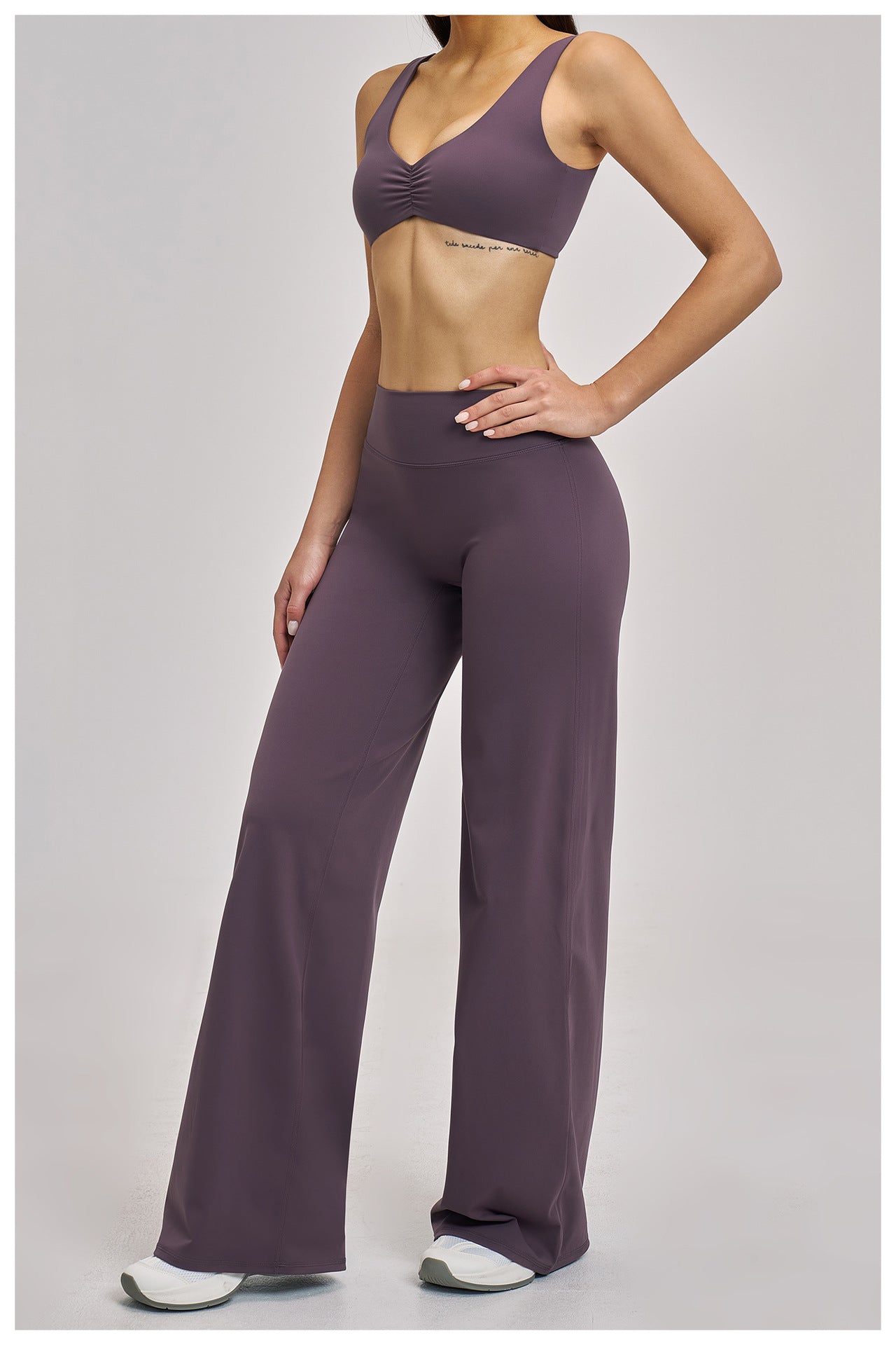 03/2026 Brushed Yoga Set, Sports Wide-Leg Set, Outdoor Casual Sports Set 4520