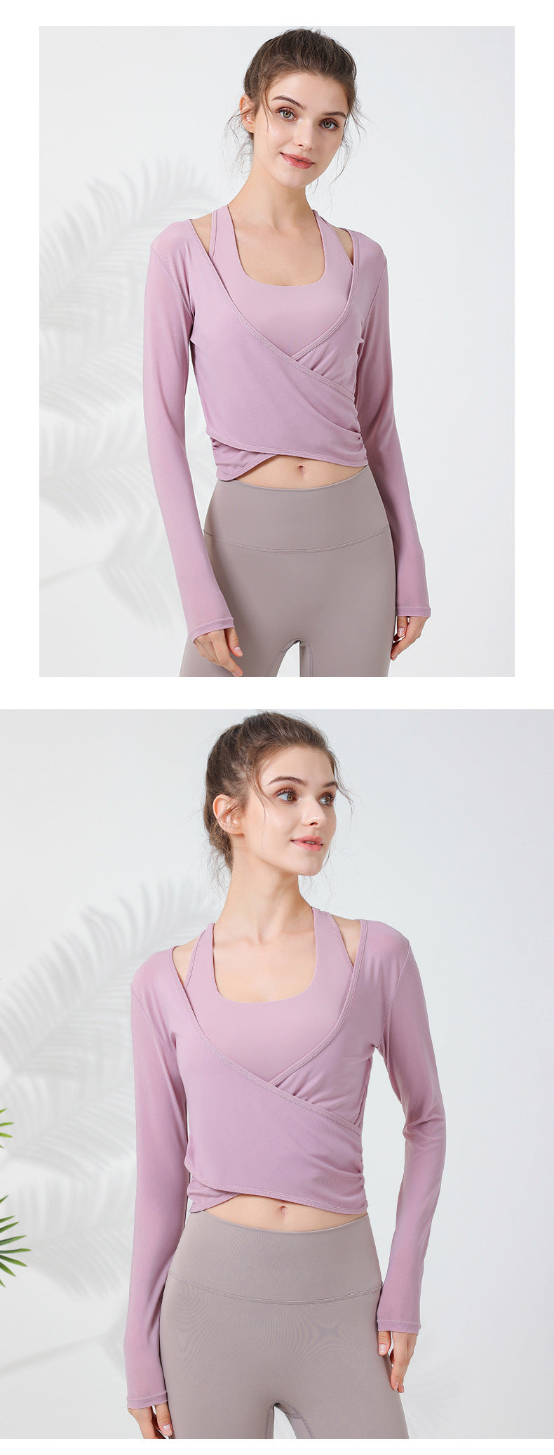 2023.09 Women Extra Large XL mesh outer wear slimming sports fitness long-sleeved Internet celebrity breathable waist T-shirt Pilates training blouse