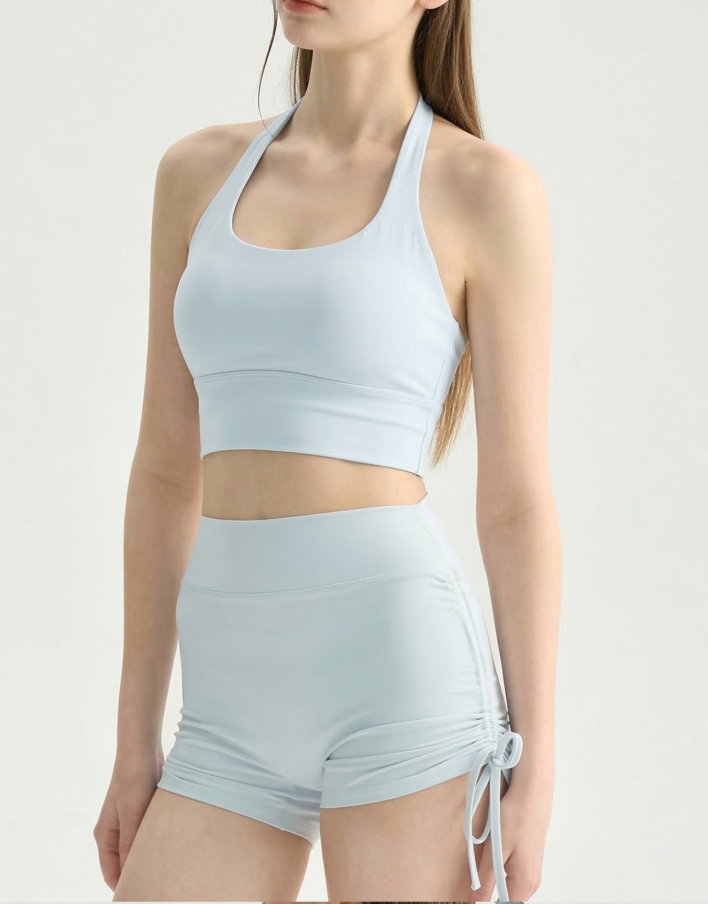 03/2026 Halter neck fitness vest yoga sports bra twisted backless fitness sports bra with fixed cups