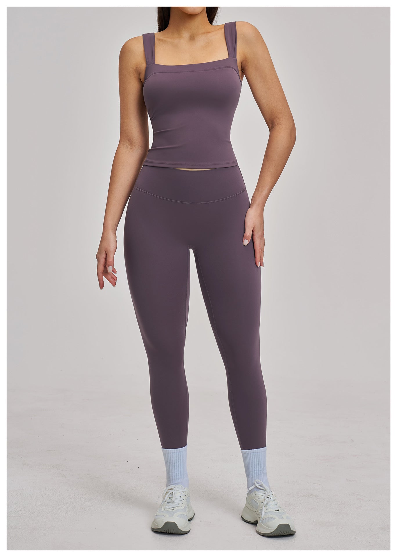 03/2026 Spring European and American style outdoor sports fitness suit, brushed tight-fitting yoga wear, shockproof sports suit for women, 4520