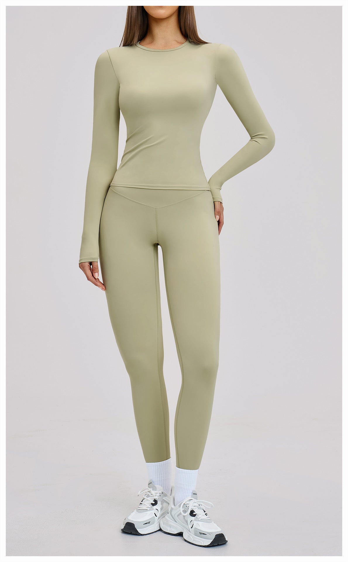 02/2026 Yoga set, brushed microfiber tight-fitting sport and casual outfit for women, outdoor running and fitness set, 8519