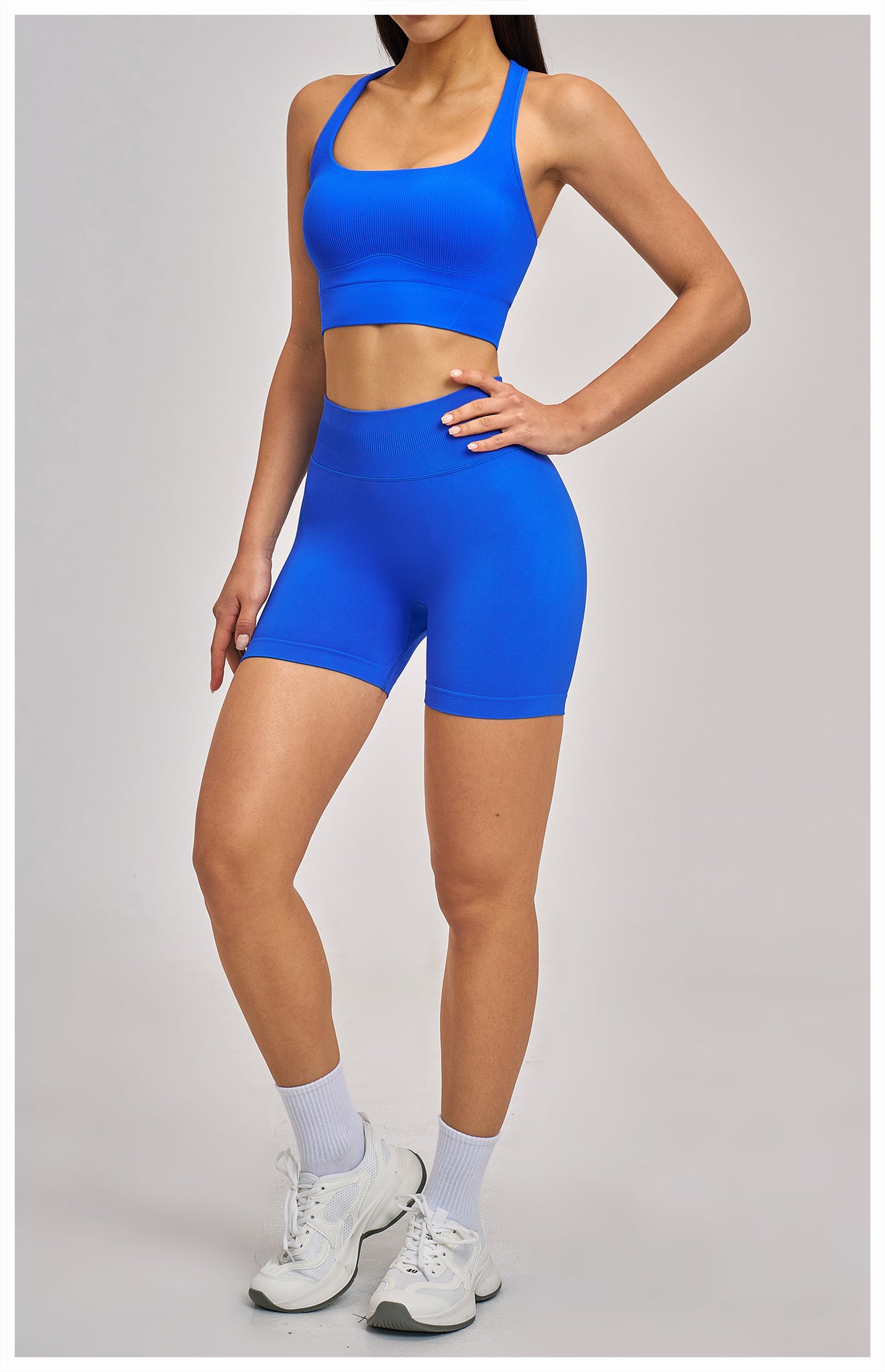 03/2026 Racerback Fitted Yoga Set, Seamless Fitness Wear, High-Elastic Running Sports Set for Women, 5518