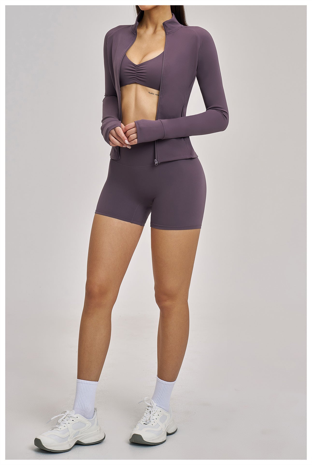 03/2026 Spring Yoga Set Casual Fitness Suit Women's Outdoor Running Sports Three-Piece Set 4510