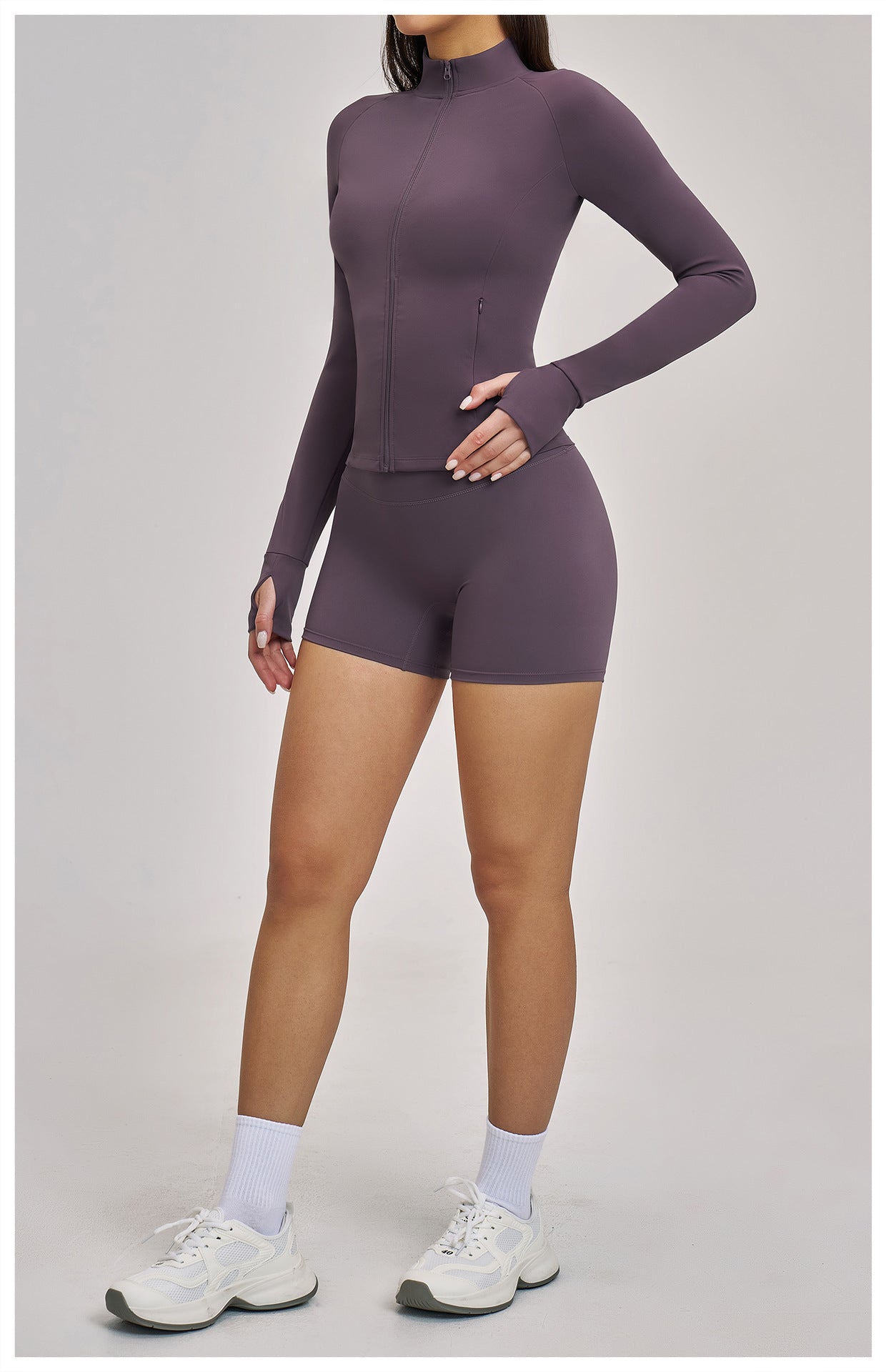 03/2026  Quick-drying fitness set with zipper, casual set for women, outdoor cycling, running and sports outfit, 4510