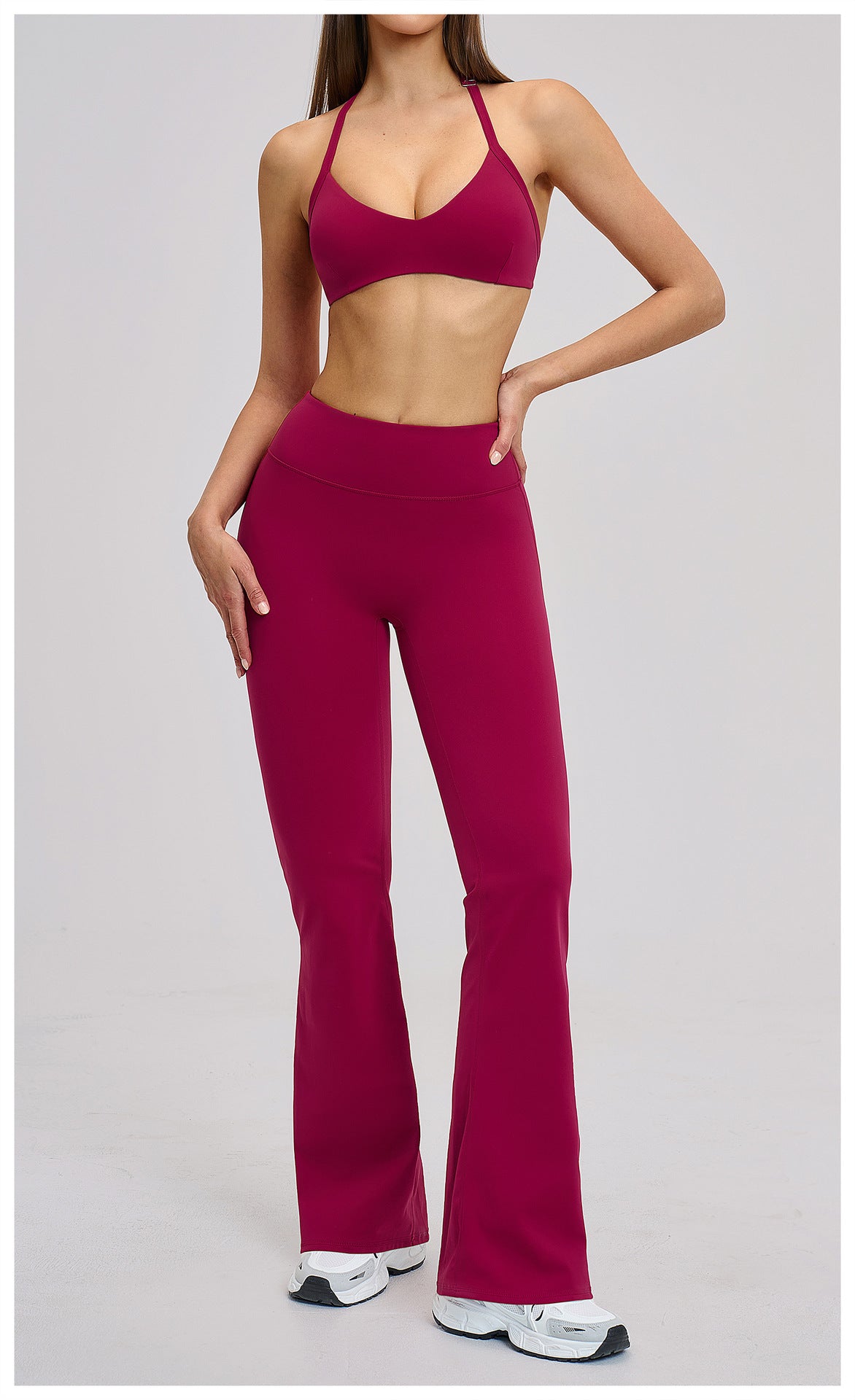 03/2026 Conjunto Deportivo de Yoga de Felpa Cepillada con Cuello Hueco y Espalda Bonita - Conjunto Deportivo para Correr y Fitness 4201