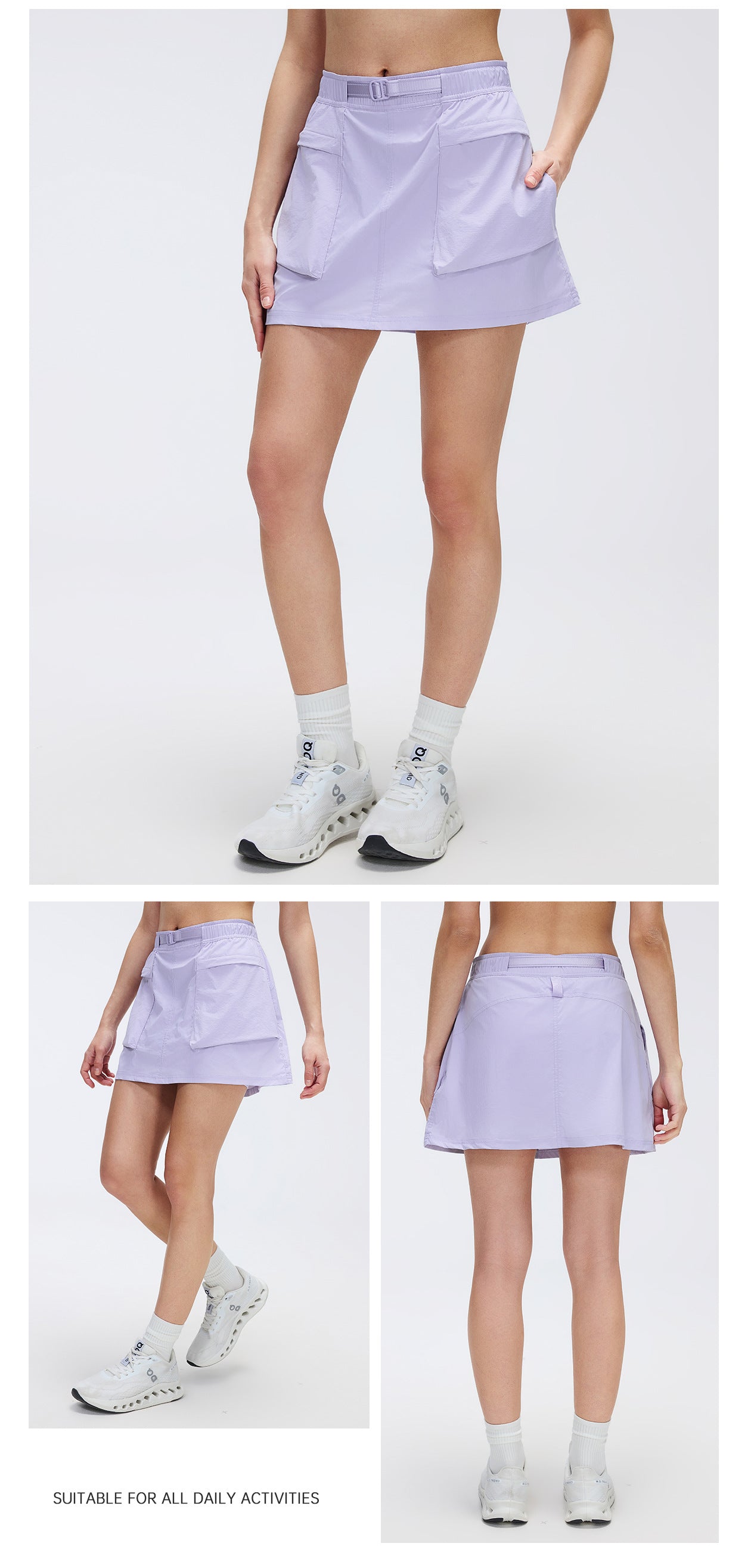 02/2026 Mountain-style outdoor workwear short skirt, anti-exposure high-waisted A-line skirt, sports short skirt, women's summer D26027