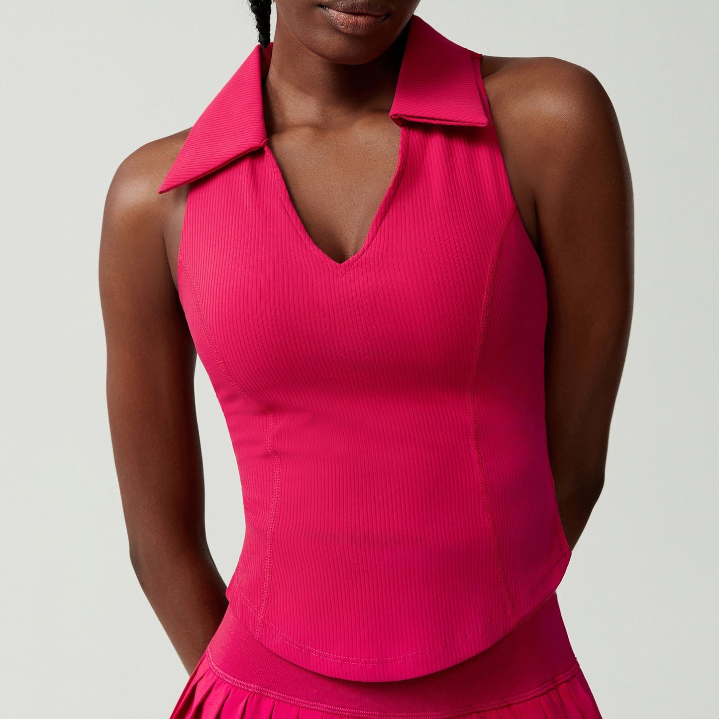 09/2024 Cross-border latex water drop cup V-neck fitness sports tops for women shockproof quick-drying large size running yoga tennis clothes