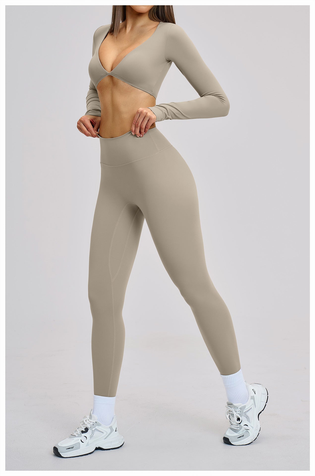 03/2026 Brushed Micro-flare Yoga Set, European and American Style Sports Running Fitness Set, Halter Neck Yoga Suit 4201