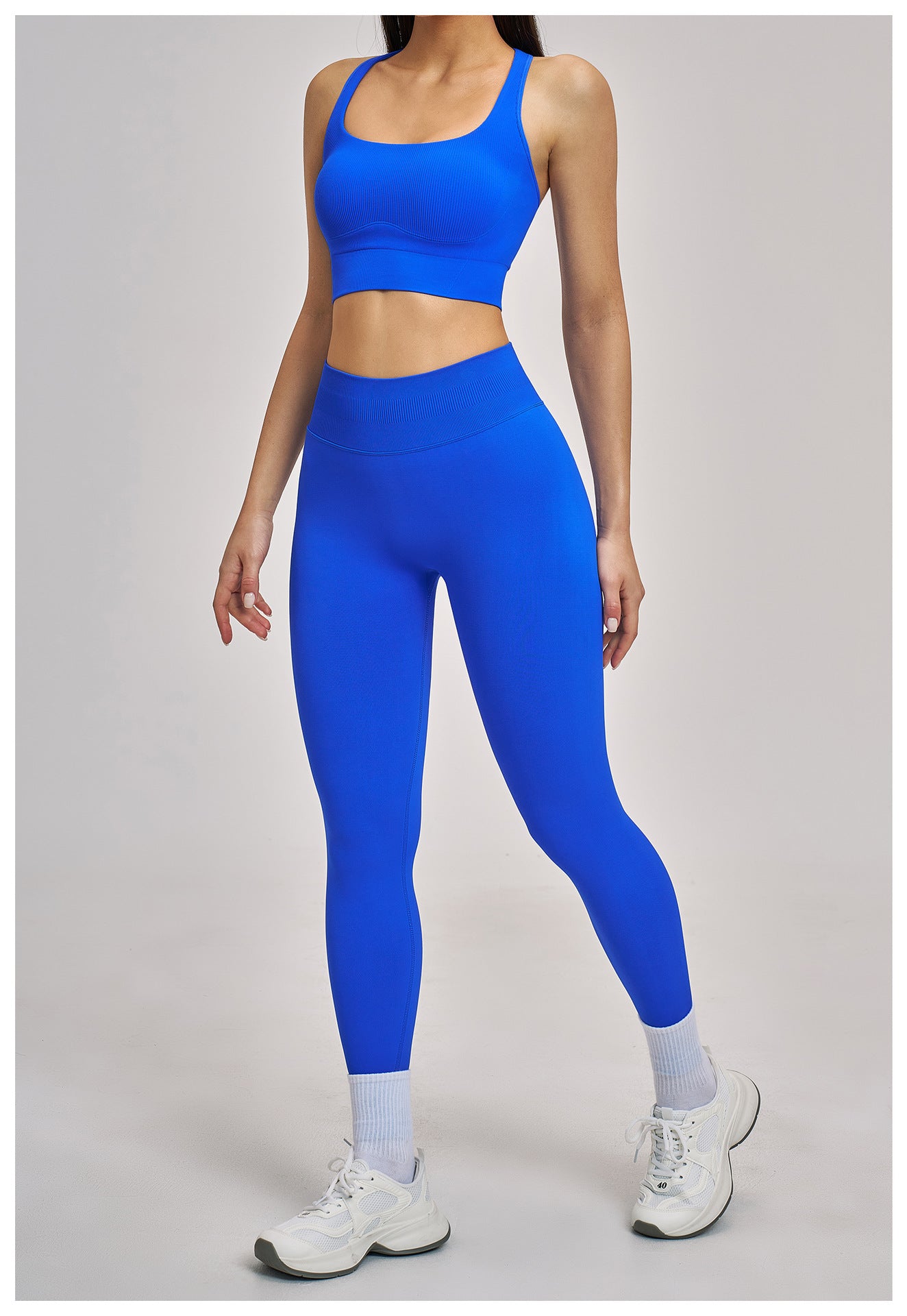 03/2026 Wholesale FOUREGG #5518 Seamless Yoga Set, Racerback Fitted Fitness Suit, High Elastic Running Sports Set for Women, 5518