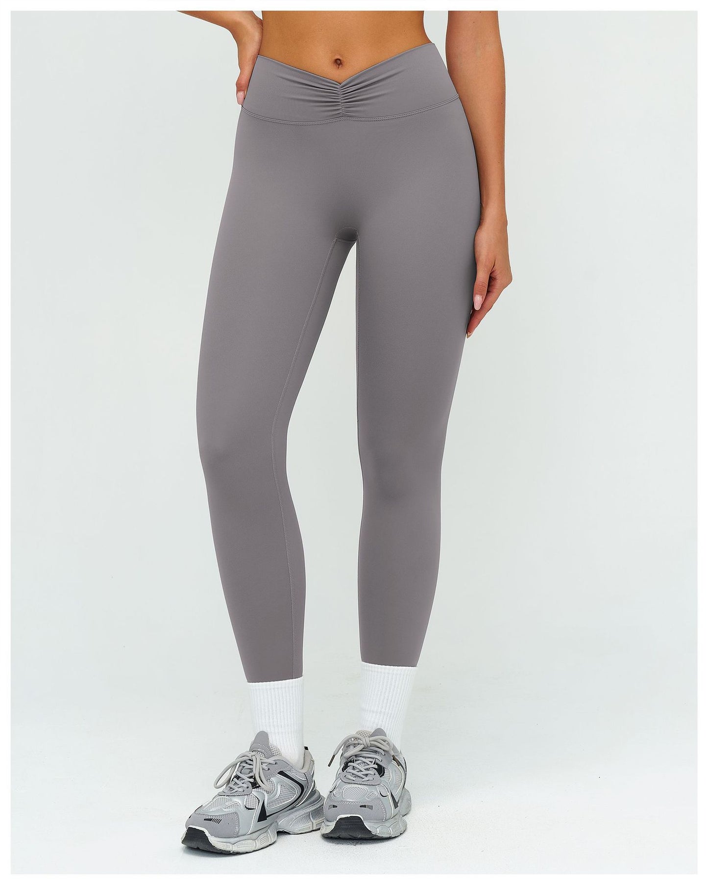 12/2025 Pantalones largos de yoga, cepillados, de cintura alta, fruncidos, ajustados, para deportes al aire libre, correr, fitness, 9313
