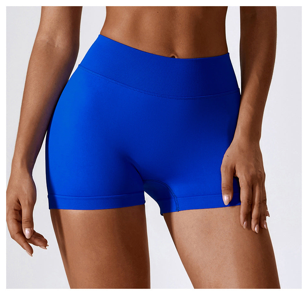 23.07 seamless high-waisted yoga shorts belly-holding hip-lifting fitness pants outerwear running sports shorts 7137