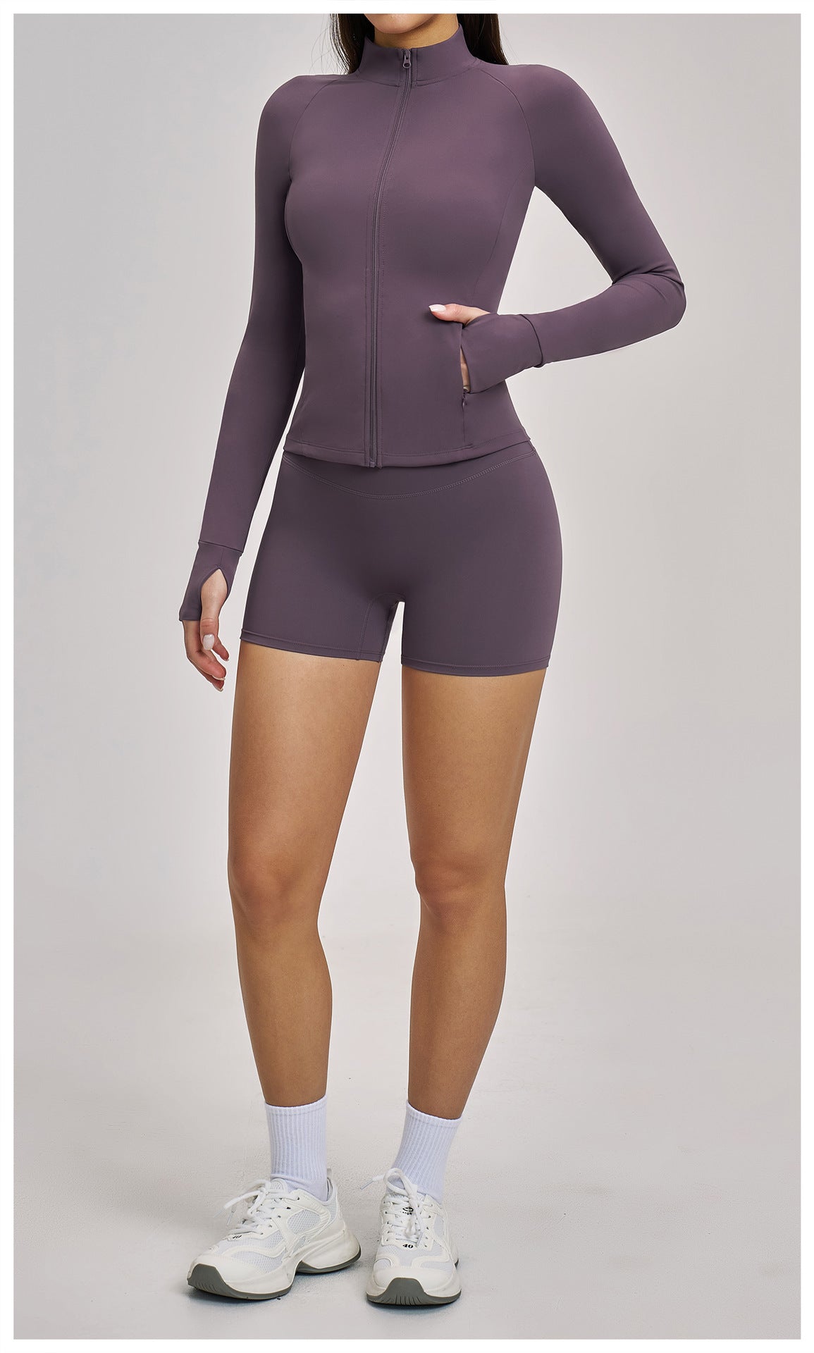03/2026  Quick-drying fitness set with zipper, casual set for women, outdoor cycling, running and sports outfit, 4510