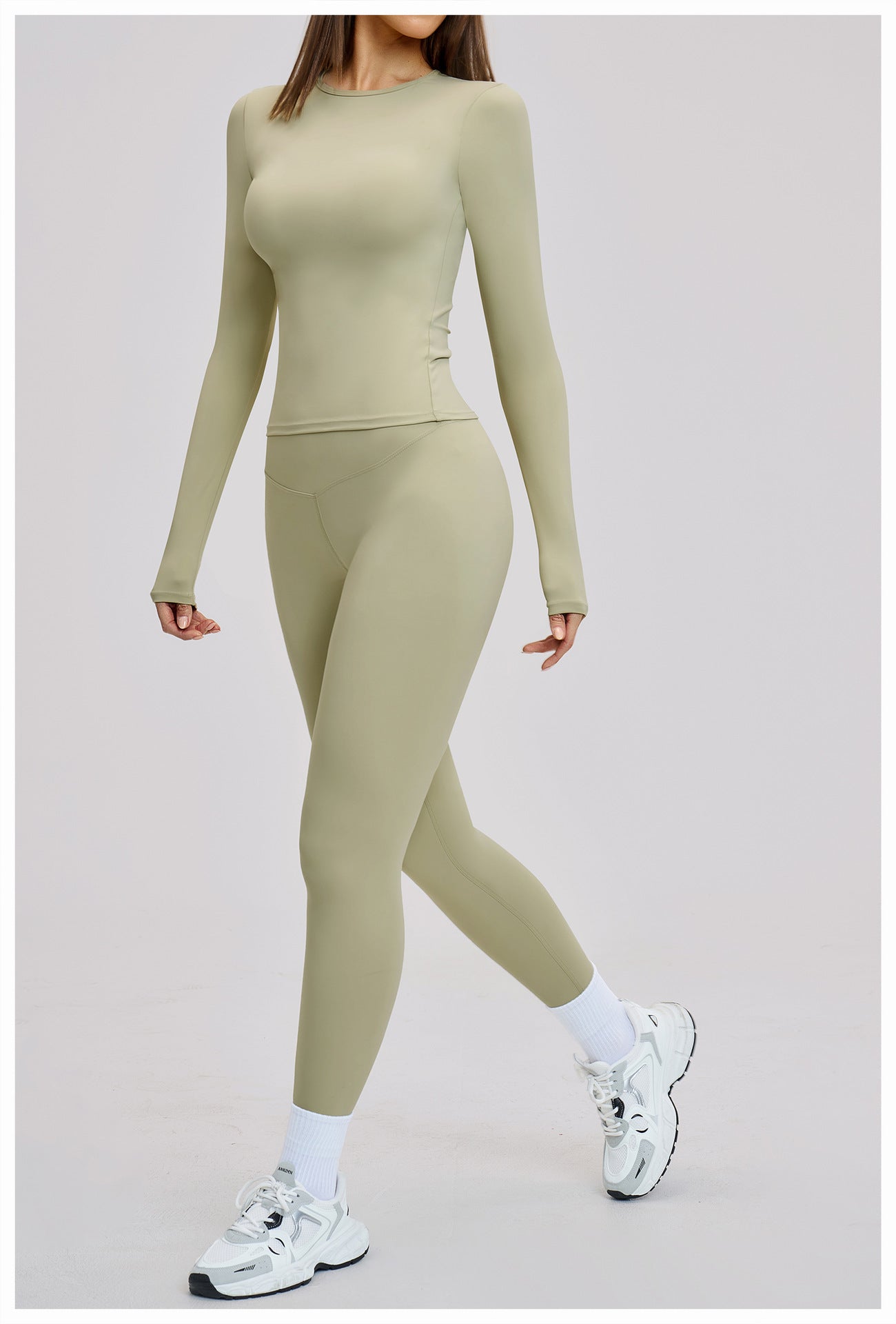 02/2026 Yoga set, brushed microfiber tight-fitting sport and casual outfit for women, outdoor running and fitness set, 8519