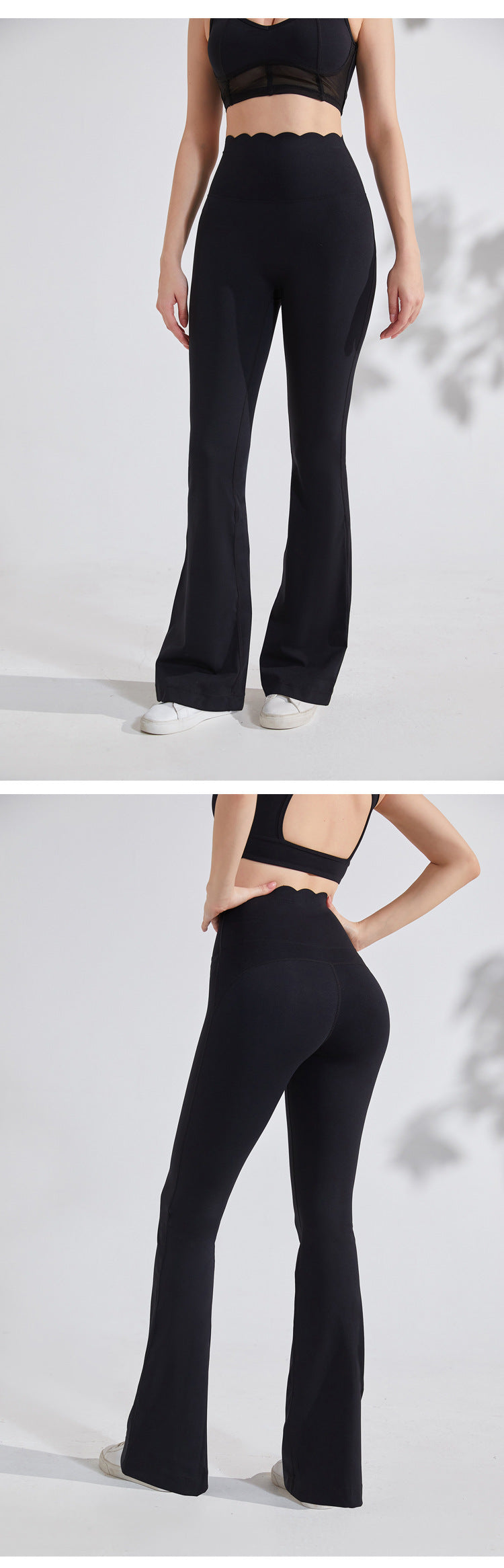 Lace bell-bottoms yoga female micro-la small sports high waist buttocks slimming fitness leisure dance wide-legged summer