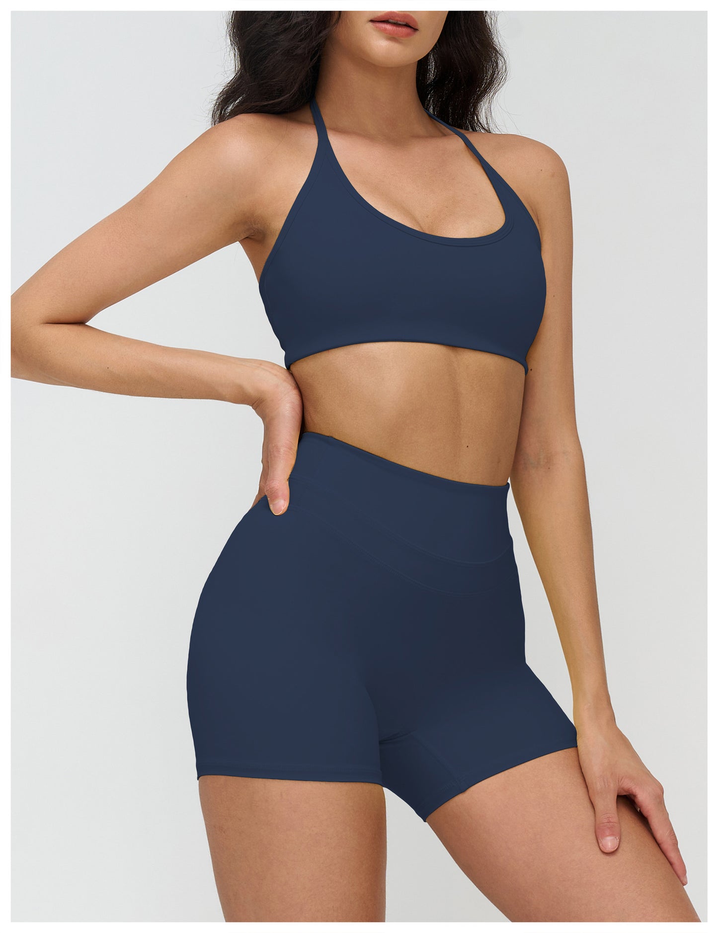 12/2025 European and American brushed yoga bra, neck-hanging hollow beauty back bra, fitness running sports underwear for women 3109