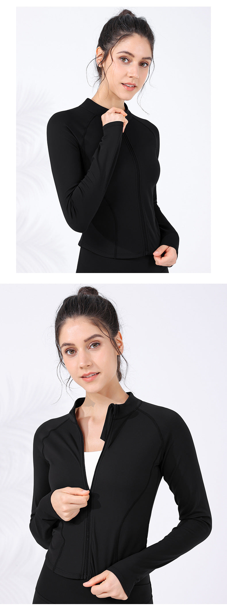 2023.09 Velvet Autumn and Winter new warm clouds fleece-lined zipper tight yoga coat slim fit sports fitness wear long sleeve women