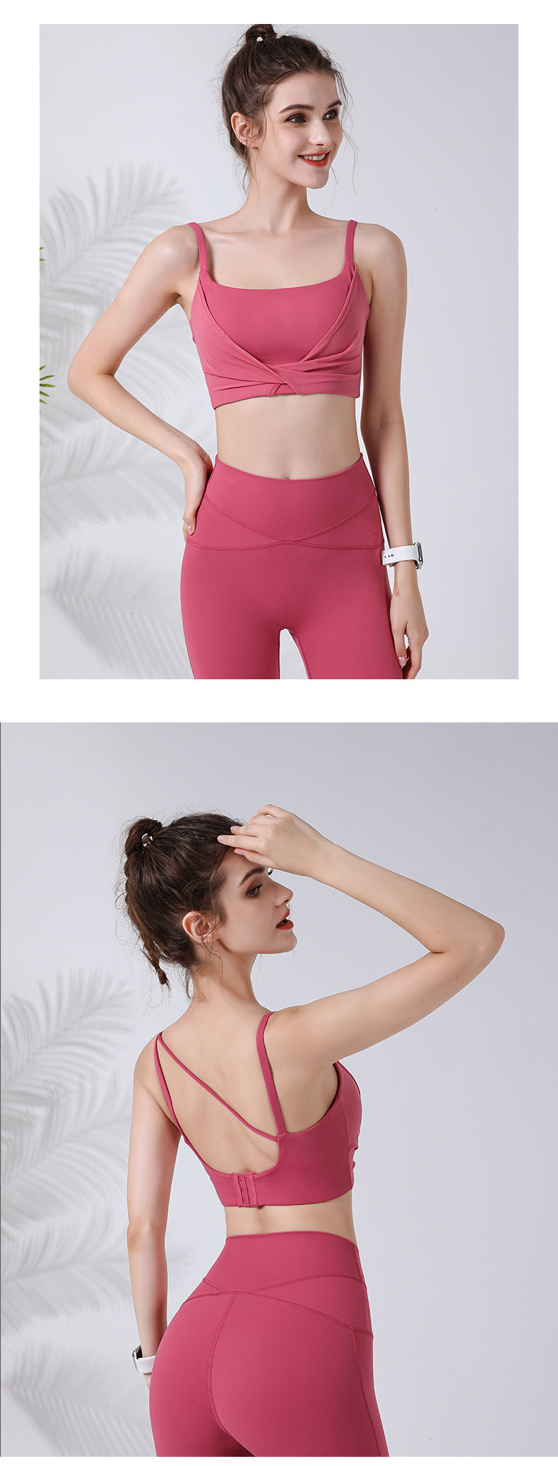 2023.08 New XL U-shaped beauty back sports underwear mesh twisted high elastic shoulder straps running fitness yoga bra