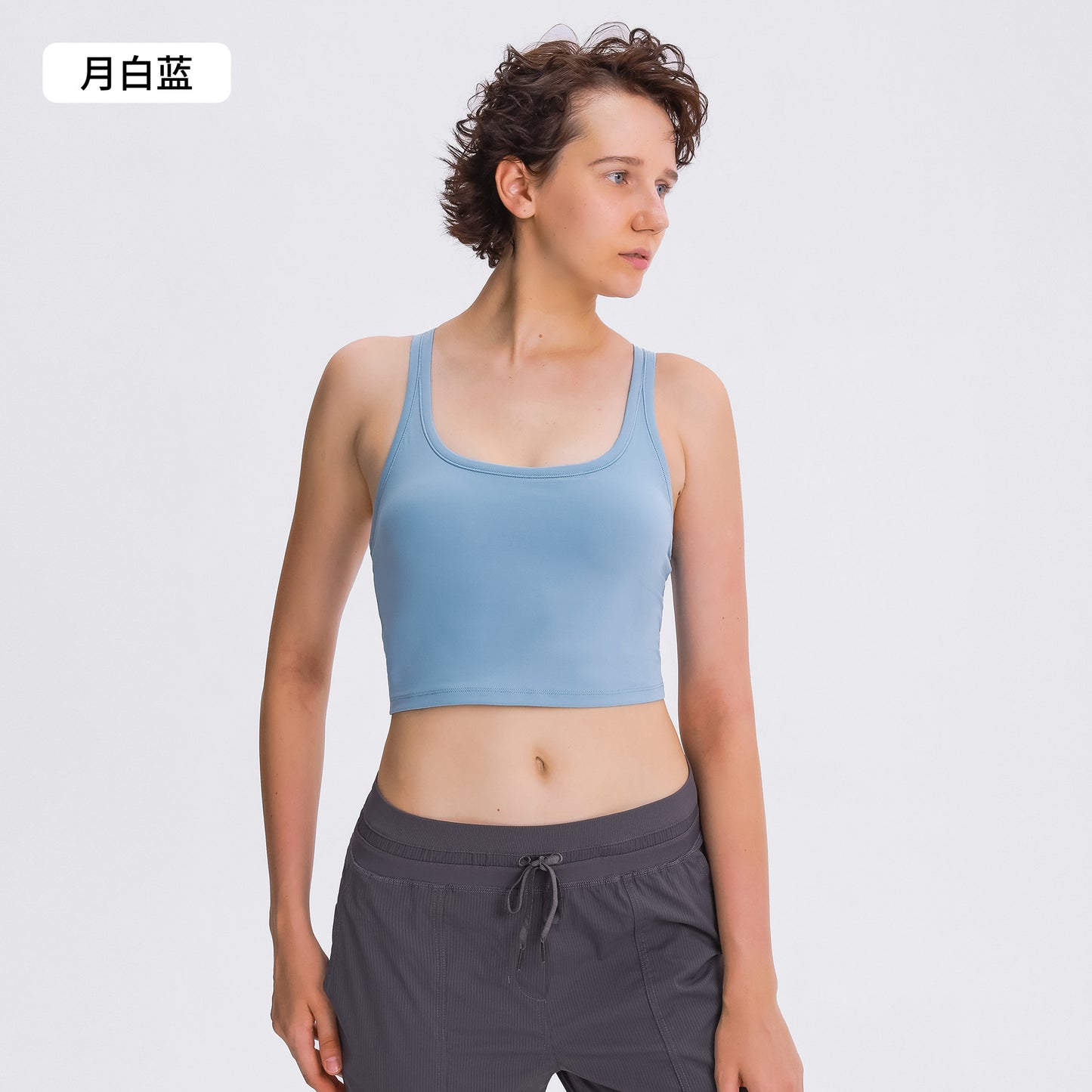 02/2025 Summer new nude sports underwear with chest pad women's high strength shock-proof fitness yoga vest top S2081