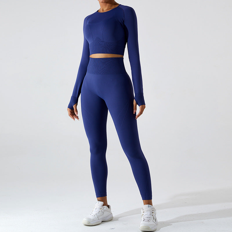 2023.09 Seamless quick drying slimming yoga wear top Women's long sleeve T-shirt outdoor sports wear running fitness wear