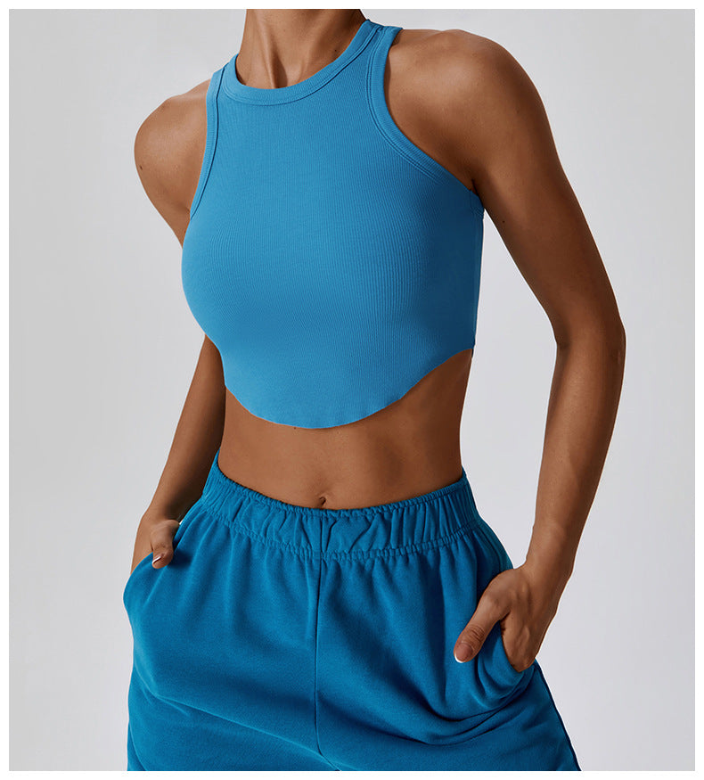 23.08 tight-fitting yoga clothing breathable sports vest I-shaped t-shirt with sleeveless fitness top female 8188