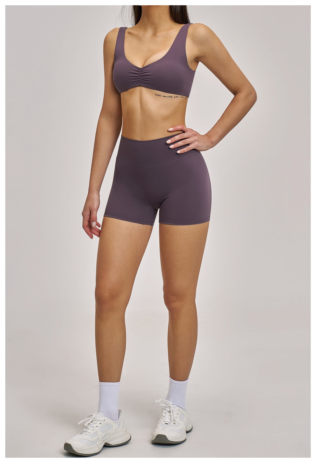 03/2026 Ensemble de Yoga en Micro Flannel Robuste - Ensemble Sportif de Course et Fitness Style Européen - Vêtements de Yoga à Dos Nu et Cou Attaché - 4520